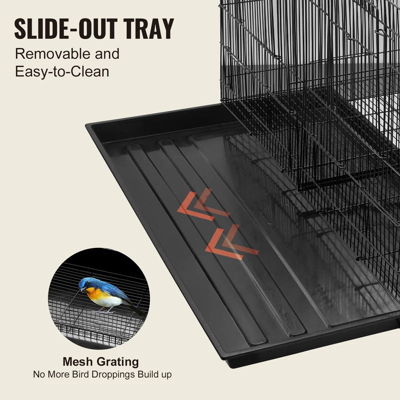 Stackable Bird Cage with Divider - Small Animal Pet Travel Enclosure, Removable Perches & Easy Clean Tray