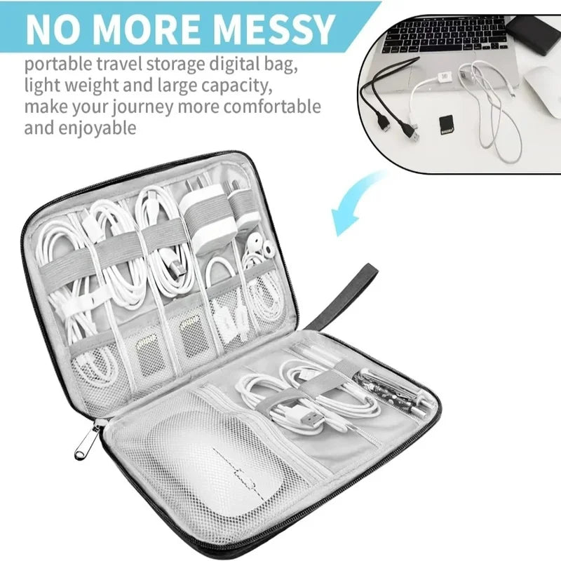 Waterproof Cable Organizer Bag for USB Chargers & Accessories