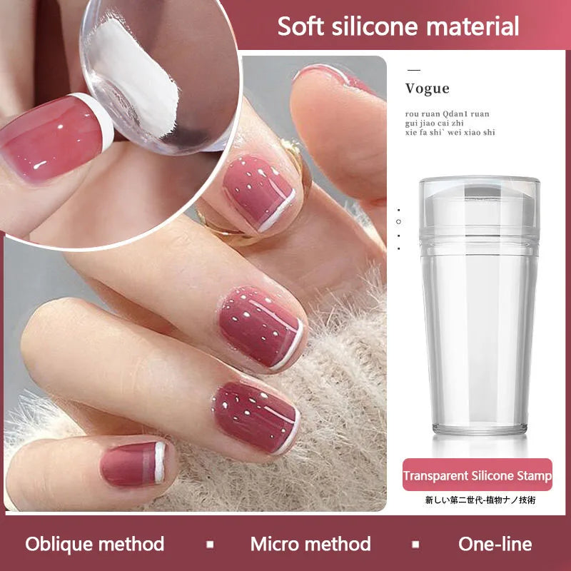 Nail Art Stamping Plates Kit with Silicone Stamper & Templates for French Manicure