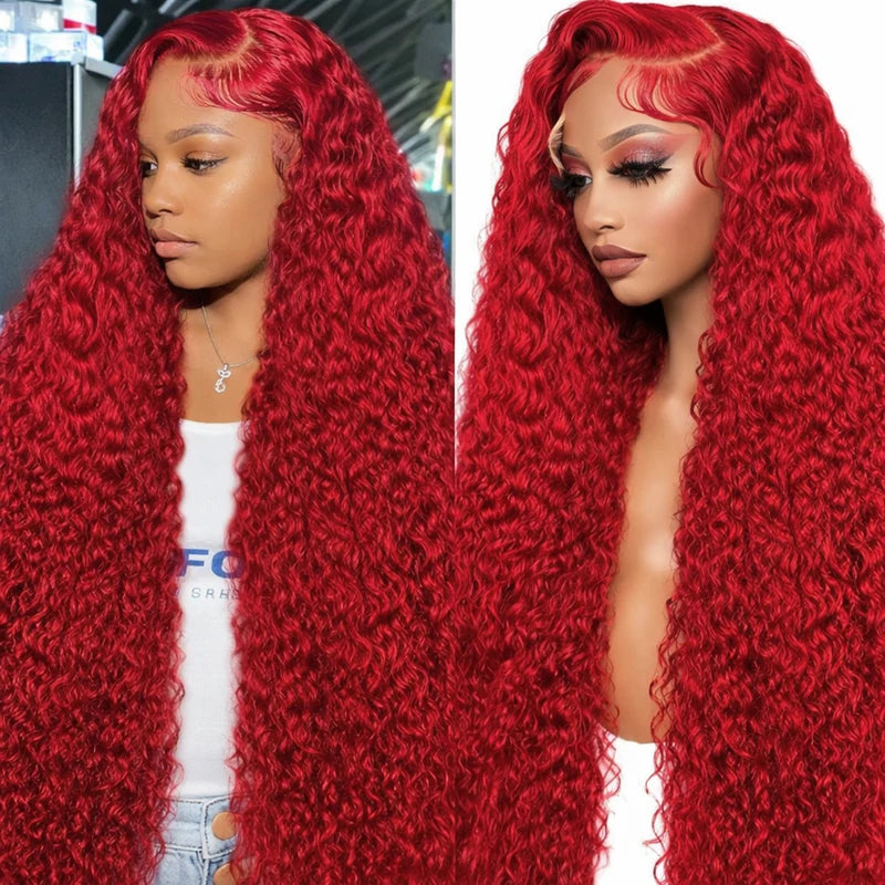 99J Deep Water Wave Lace Frontal Wig - Human Hair, Pre-Plucked, 200% Density