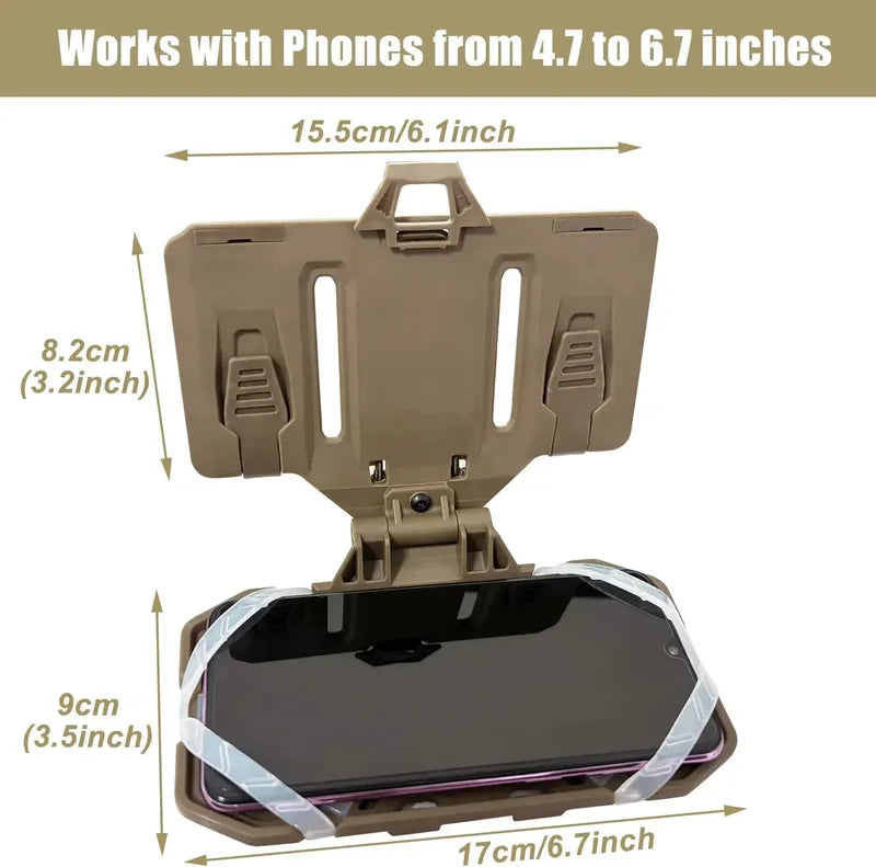 Tactical Vest Phone Holder with Molle Mount for 4.7-6.7 Inch Phones, Foldable Cell Phone Pouch