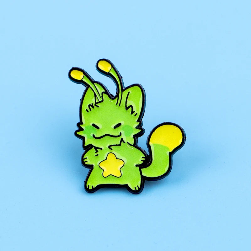 Cartoon Alien Cat Enamel Pin UFO Brooch Badge for Bags & Accessories