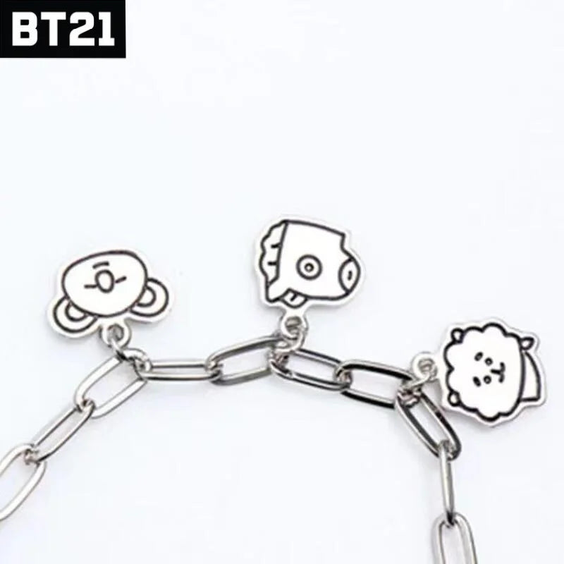 Anime BT21 Cartoon Couple Fans 26cm Fashion Accessories for Men and Women