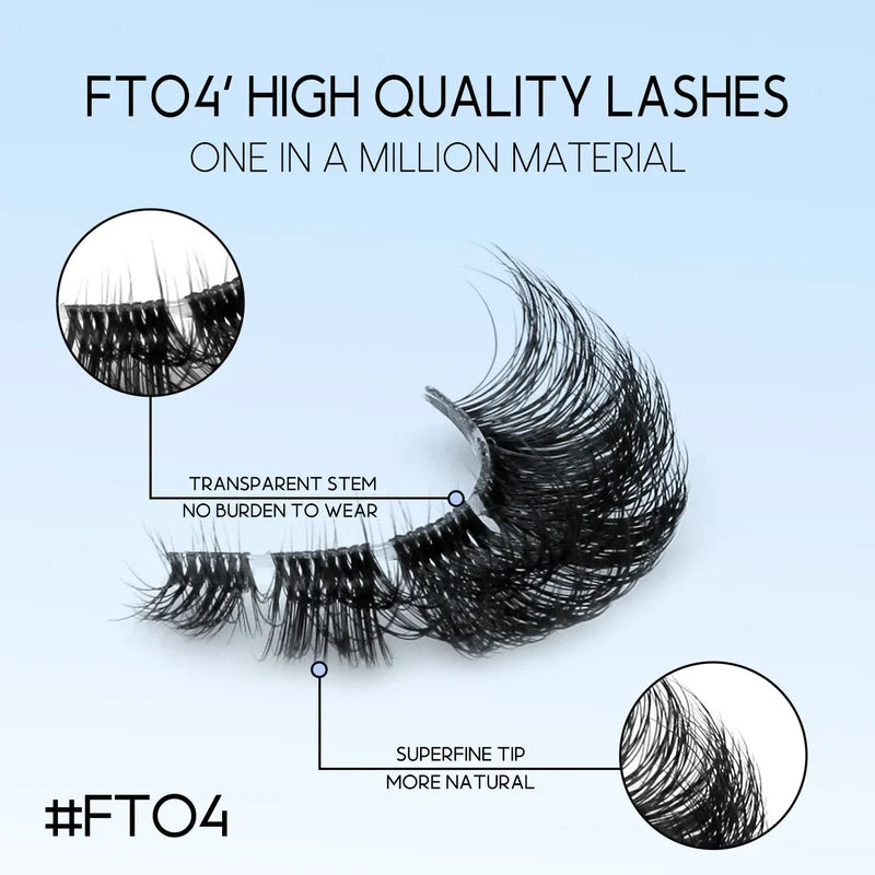 DIY Cat Eye Fluffy Eyelash Kit with Lash Bond & Seal - Multiple Colors
