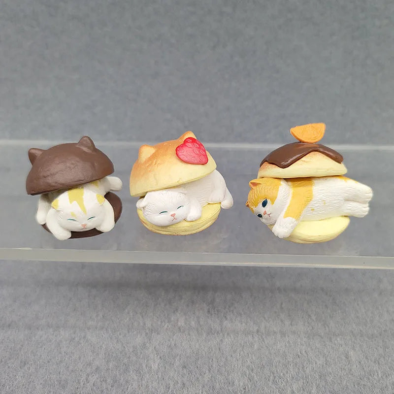 Burger Cat Action Figure Blind Box Toy Set - Fun Cat Decor & Gifts