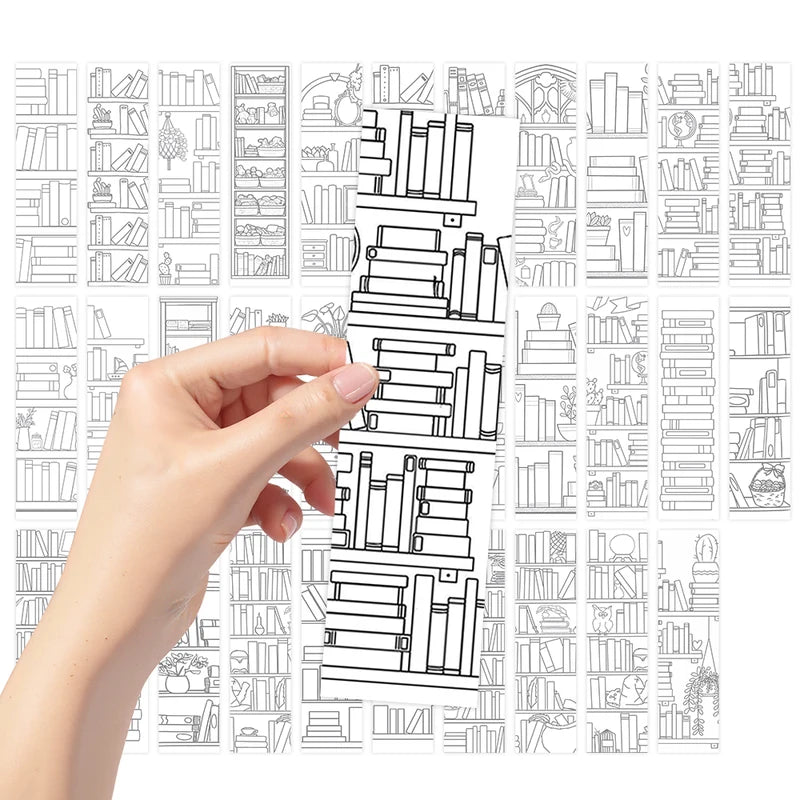 Coloring Book Bookmarks Set - 32pcs for Back-to-School, Christmas, Halloween & Birthdays