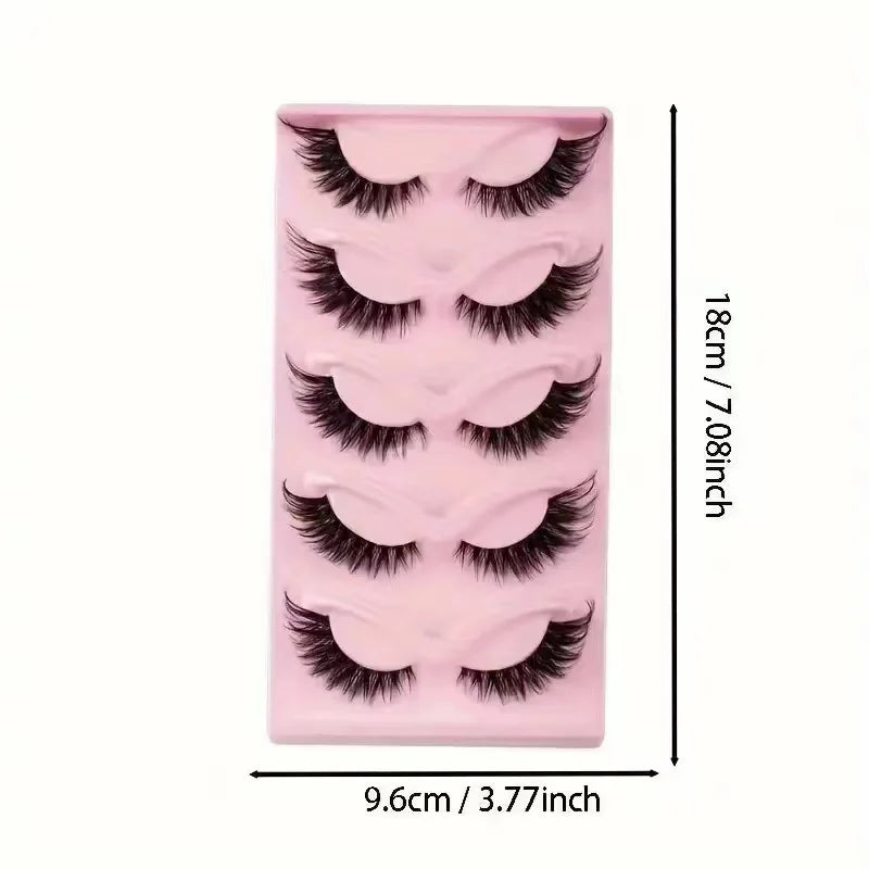 False Eyelashes 5 Pairs Long Thick Wispy Dramatic Eye Lashes for Stage & Party