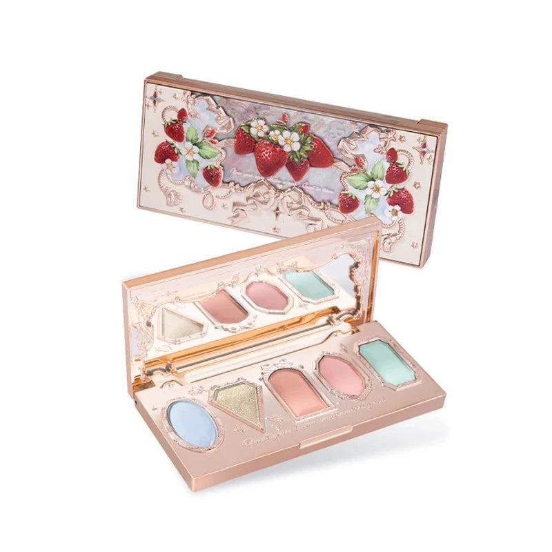 Vegan Glitter Eyeshadow Palette - 5 Color Creamy, Waterproof, Long-Lasting
