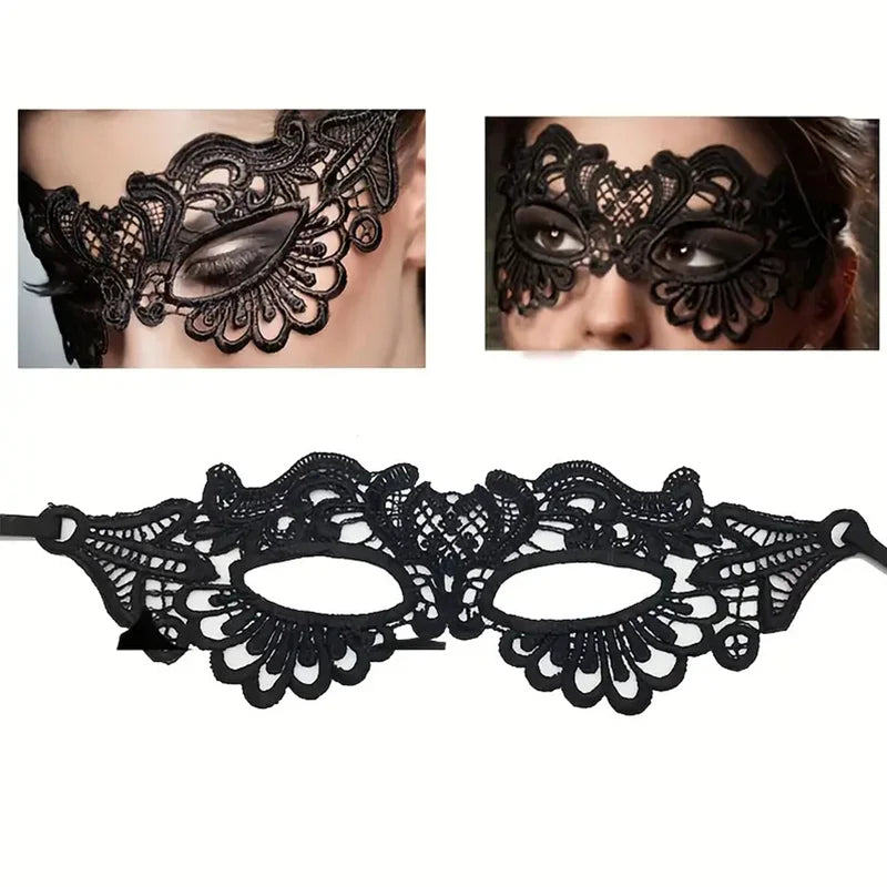Black Lace Eye Mask for Halloween Masquerade and Costume Parties