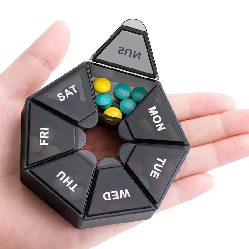 Mini 7-Day Pill Storage Box Travel Portable Medicine Organizer - Multifunction Plastic Sealer Box