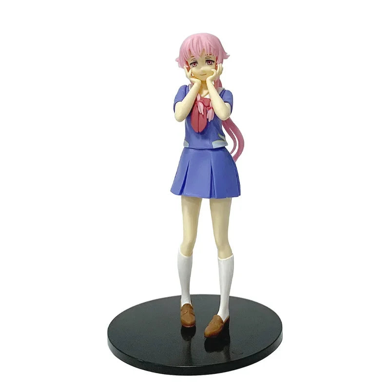 17cm Future Diary Mirai Nikki Yuno Gasai Action Figure - Anime Uniform Model Toy
