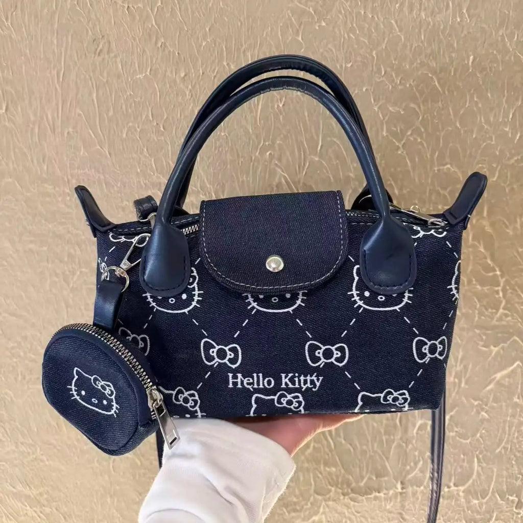 Cute Denim Crossbody Bag - Cartoon Character Shoulder Handbag