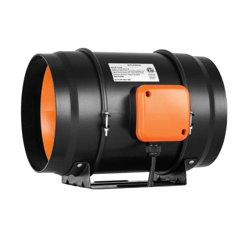 8-Inch Inline Duct Fan 750 CFM with Variable Speed Controller for Ventilation and Grow Tents