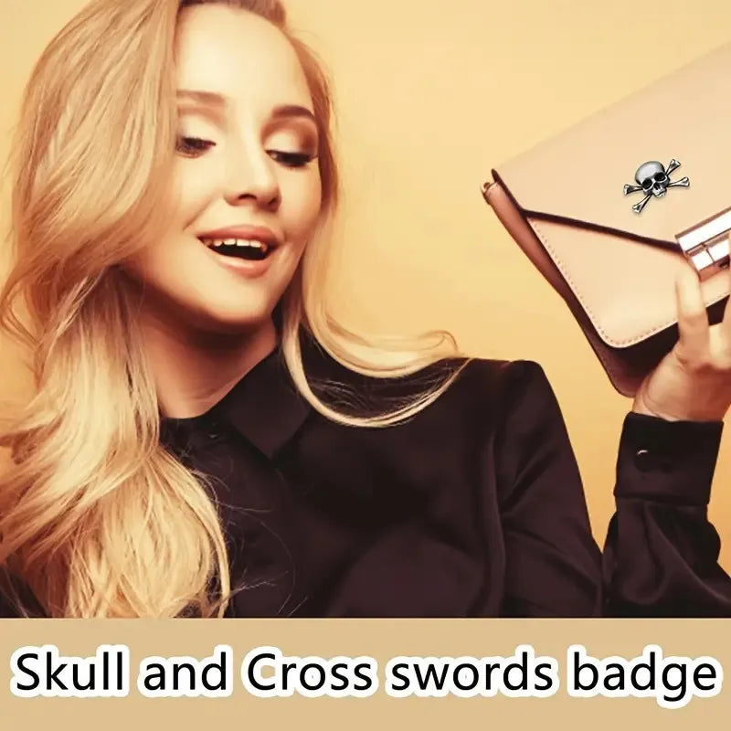 Halloween Punk Skeleton Cross Swords Brooches Skull Badge Jewelry Accessories