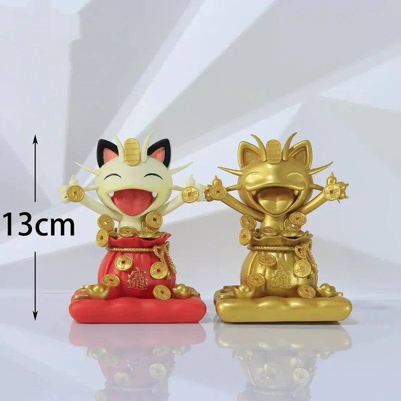 Miniature Rocket Team Meowth Figurine PVC Toy - Anime Lucky Cat Model