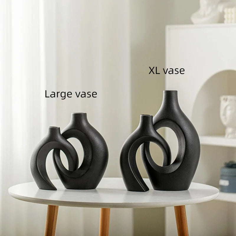 Imitation Ceramic Vase Set - Modern Minimalist Flower Display for Living Room Decor