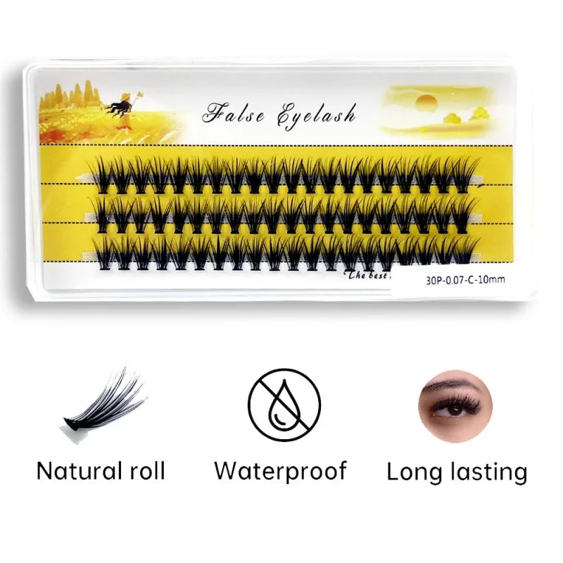 Natural Mink Eyelash Extensions 3D Cluster False Lashes Box 20D/30D/40D