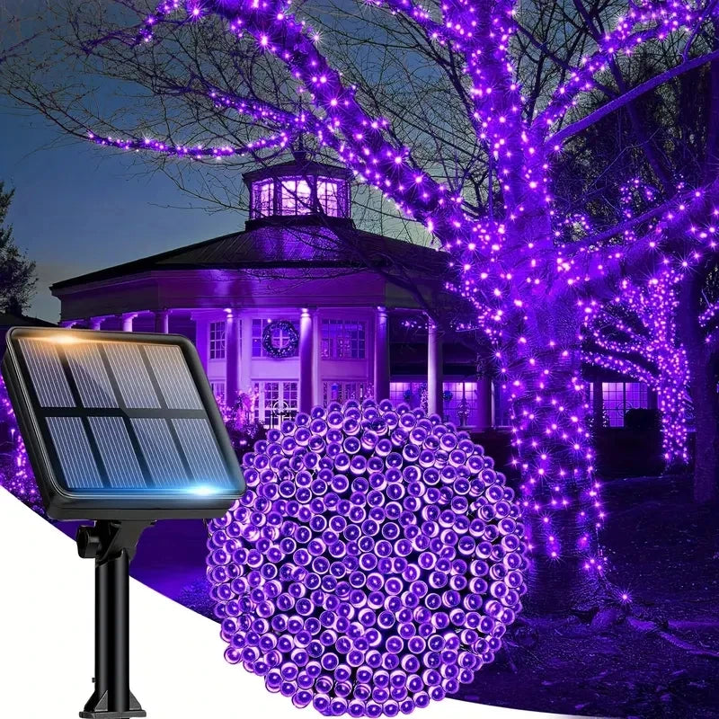 Solar String Fairy Lights Waterproof Outdoor Garland for Holiday Decor
