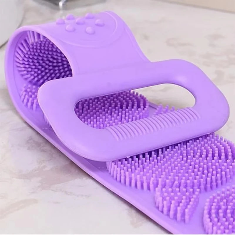 Silicone Back Massage & Exfoliating Bath Sponge - Shower Body Scrubber
