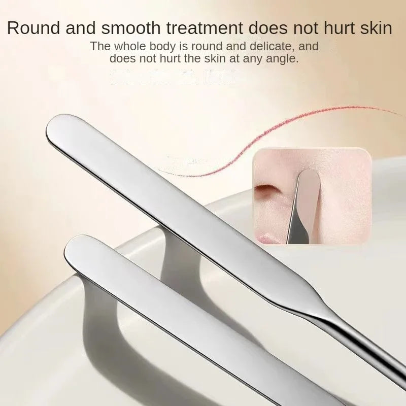Stainless Steel Makeup Mixing Spatula Dual Heads Cosmetic Tool - Travel Friendly