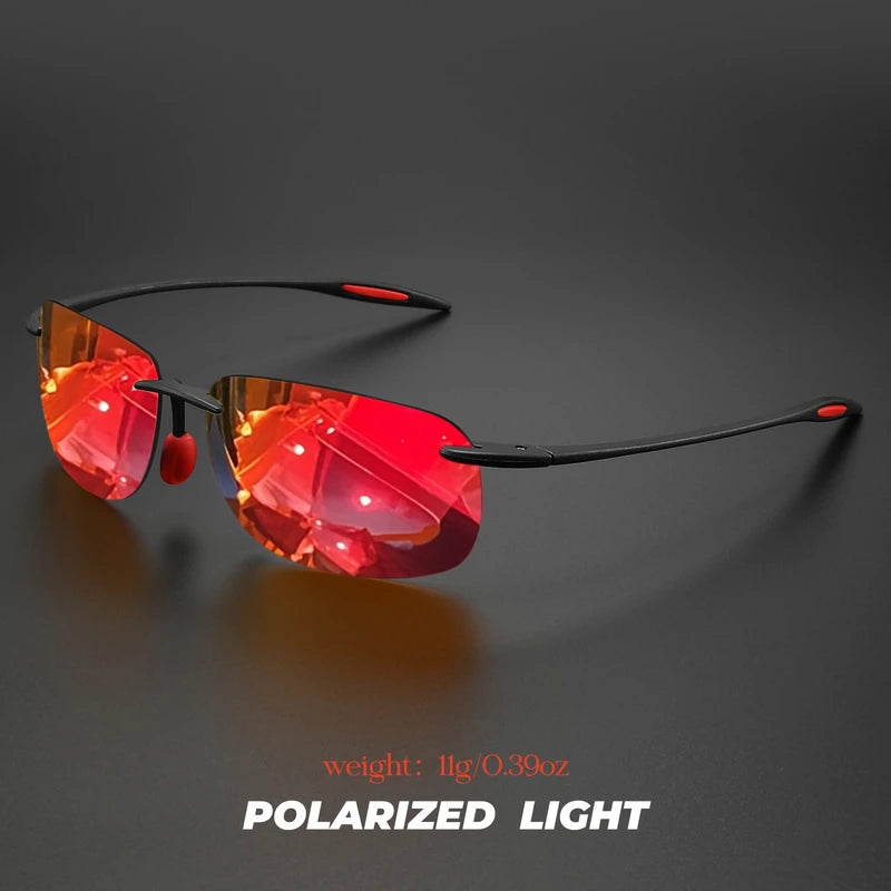 Ultra Light Frameless Polarized Sunglasses - Flexible Square Outdoor Eyewear