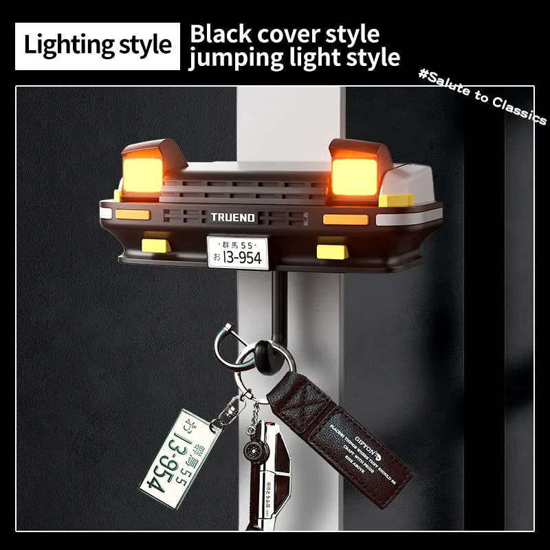 AE86 Car Headlight Key Hook - Light-Up Vehicle Memorabilia Storage Rack