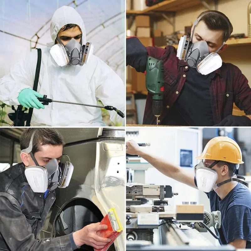 27-in-1 Half Face Respirator Mask with Filters for Industrial Spray and Chemical Protection