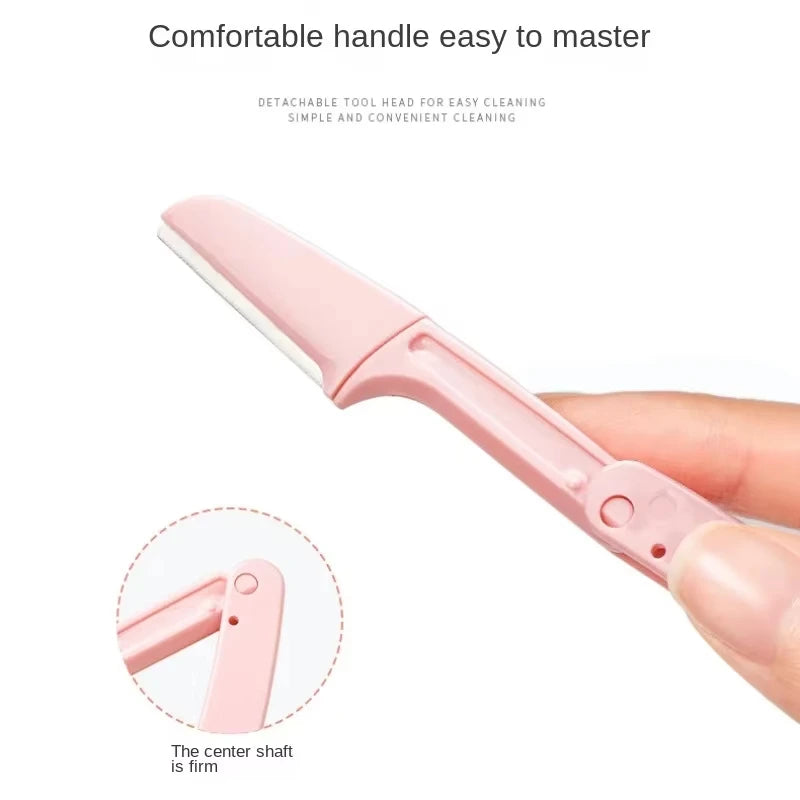 Unisex 3-Piece Folding Facial Shaver Eyebrow Trimmer Makeup Tool Set