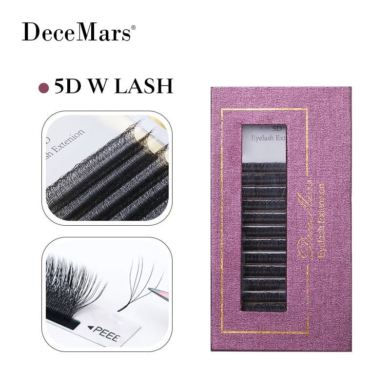 5D W Shape Eyelash Extensions Set - Multiple Lengths & Curl Options