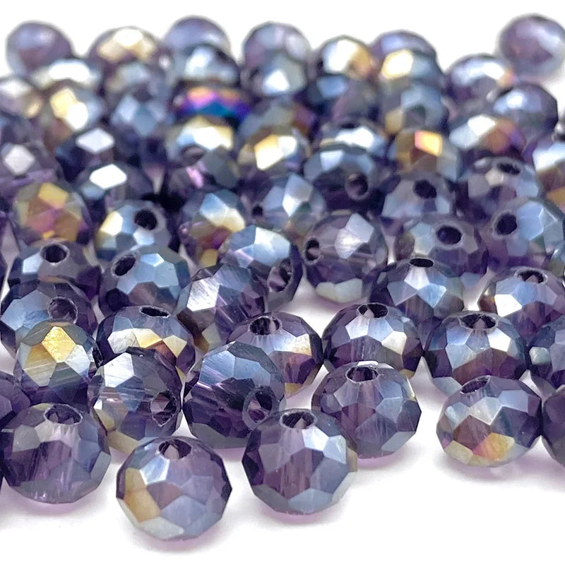 Faceted Crystal Beads for Jewelry Making - Loose Spacer Glass Beads 2-8mm Variety Pack