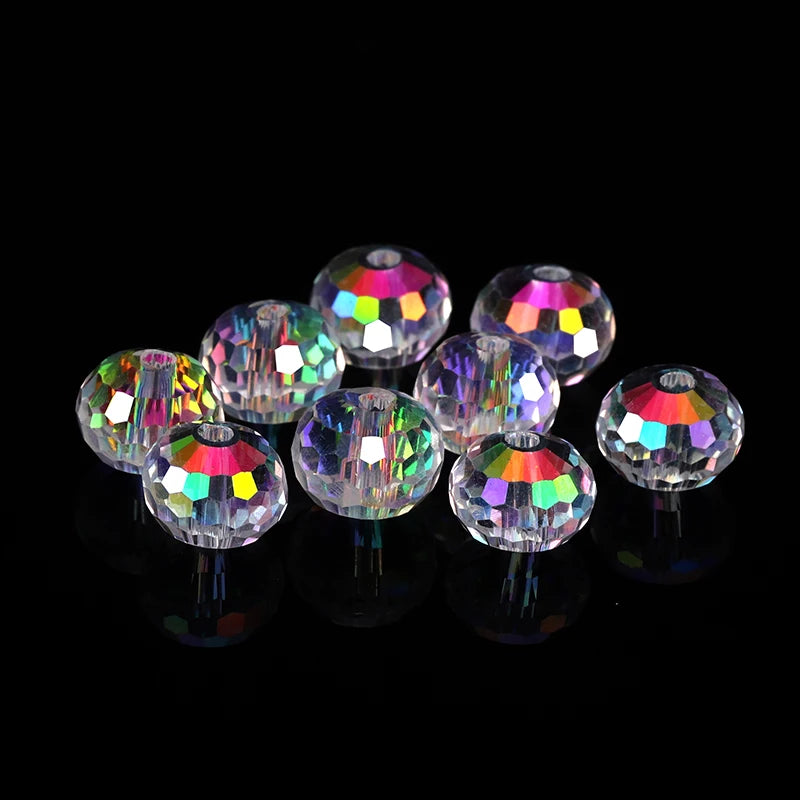 Faceted Crystal Beads for Jewelry Making - 6mm & 8mm Glass Spacer Beads, Multi Colors