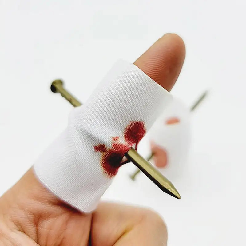 Fake Nail Through Finger Prank Toy - Realistic Magic Trick for Halloween and Jokes