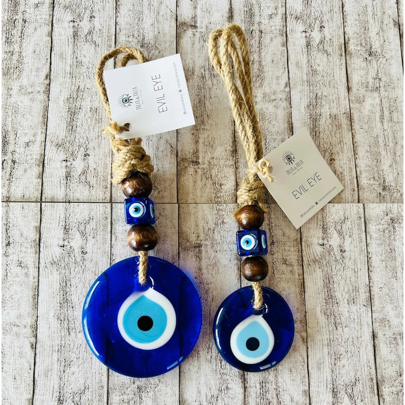 Evil Eye Wall Hanging Decor - Nazar House Protection Macrame Pendant
