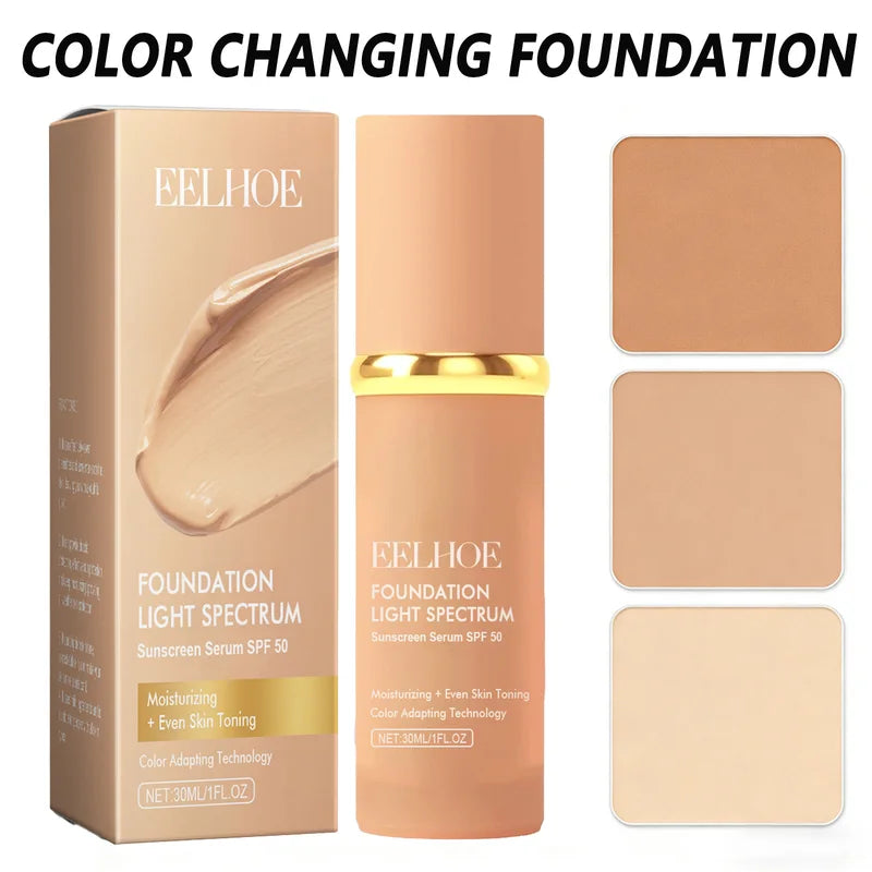 Color Changing Foundation Liquid SPF 50 Moisturizing Full Coverage Concealer