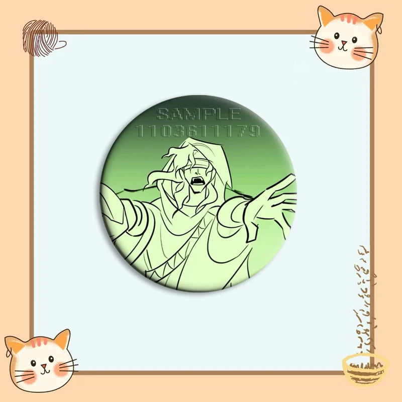 Creative Cartoon Enamel Pins for Bags Clothes Hats - Round Badge Brooches