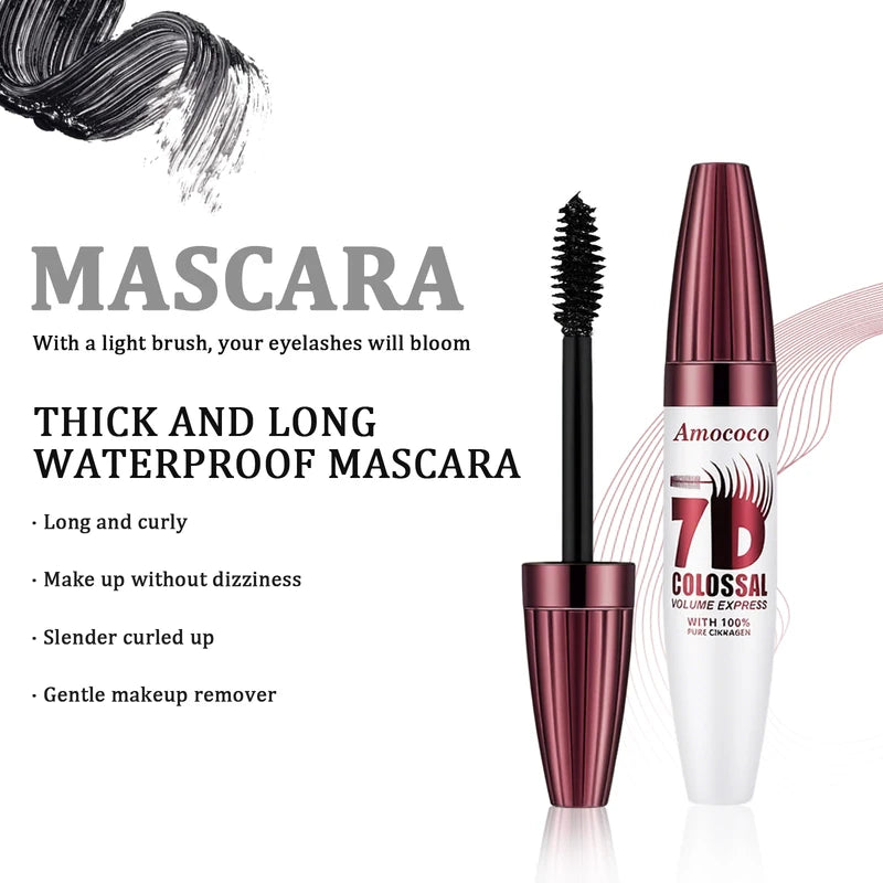 Volumizing & Lengthening Eyelash Mascara Set - Long Lasting, Easy Application for Women