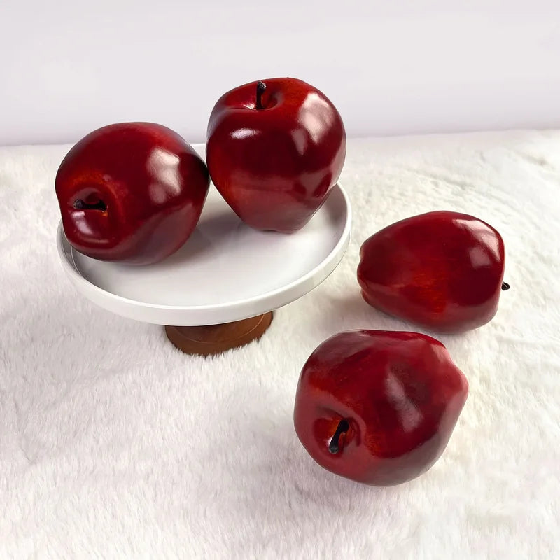 Artificial Apple Decor Snow White Faux Fruit for Home Kitchen Party Decor