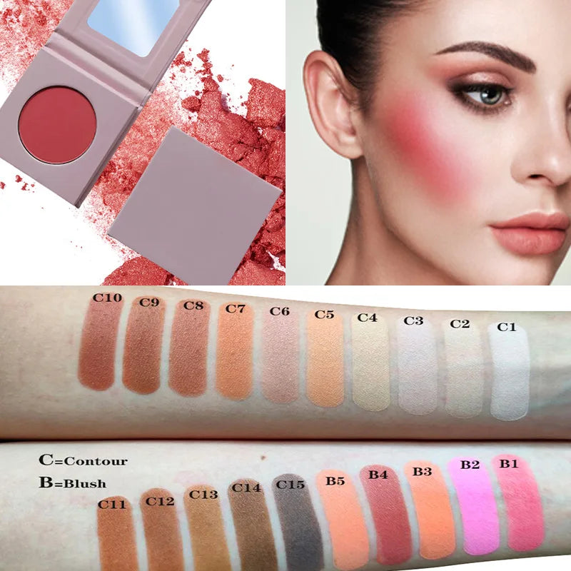Natural Matte Blush Palette with Custom Logo - Face Contour & Cheek Makeup