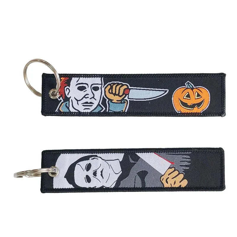 Halloween Horror Movie Embroidery Key Holder for Motorcycles & Car Keys