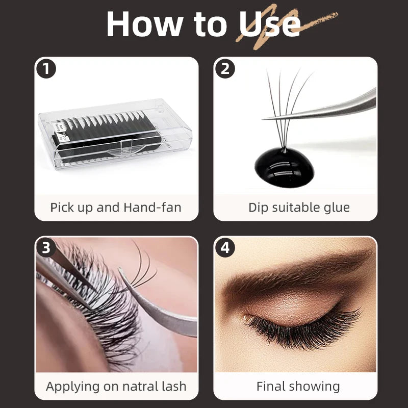 Eyelash Extension Fans Kit - Easy Fanning Volume Lashes in Multiple Curl & Lengths
