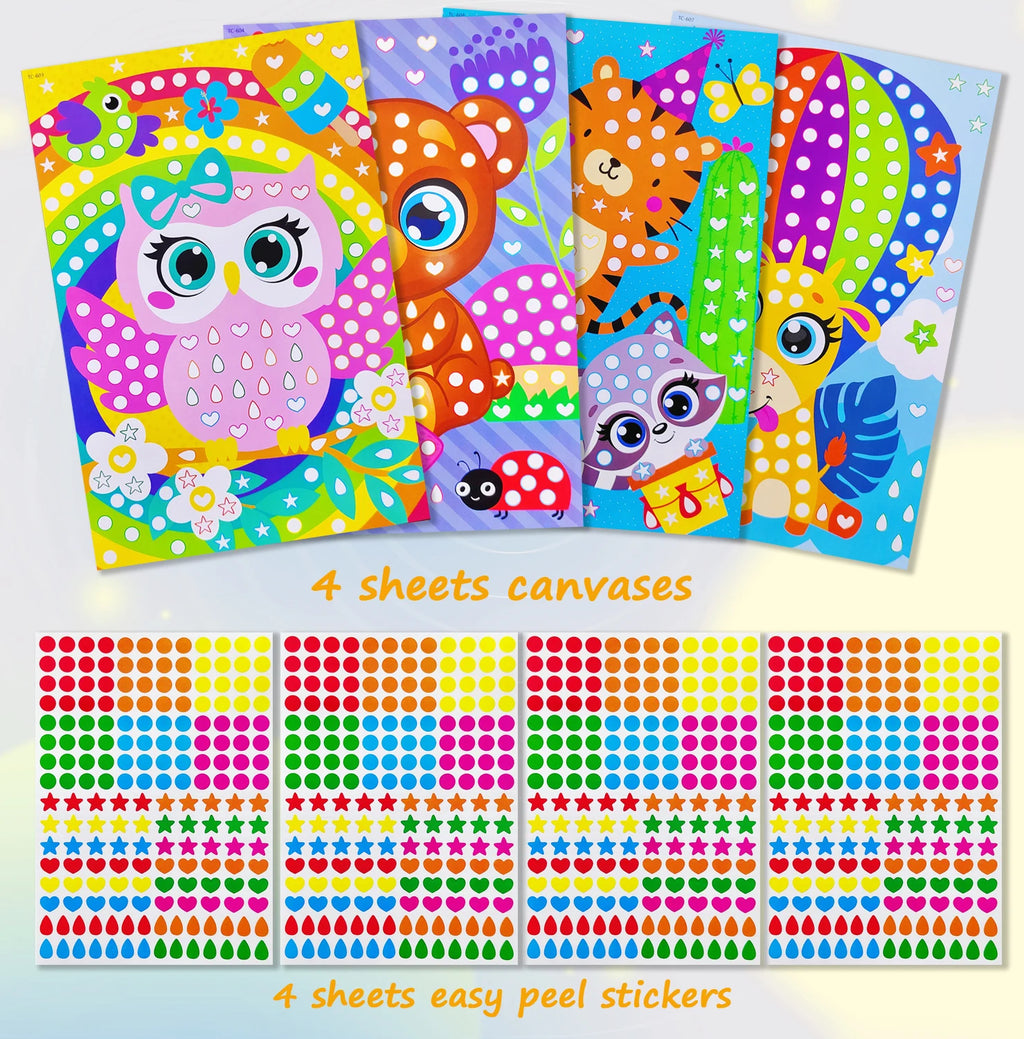 Children Dot Coloring Book with Mosaic Puzzle Stickers - Creative Educational Art Toy