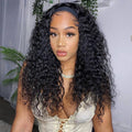 Headband Wig Human Hair Kinky Curly Full Machine Made 180% Density - No Glue