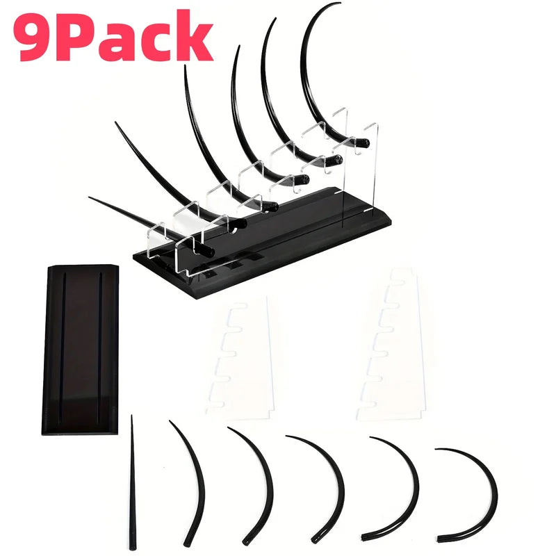 9-Pack Eyelash Extension Display Stands for Salon & Makeup Training