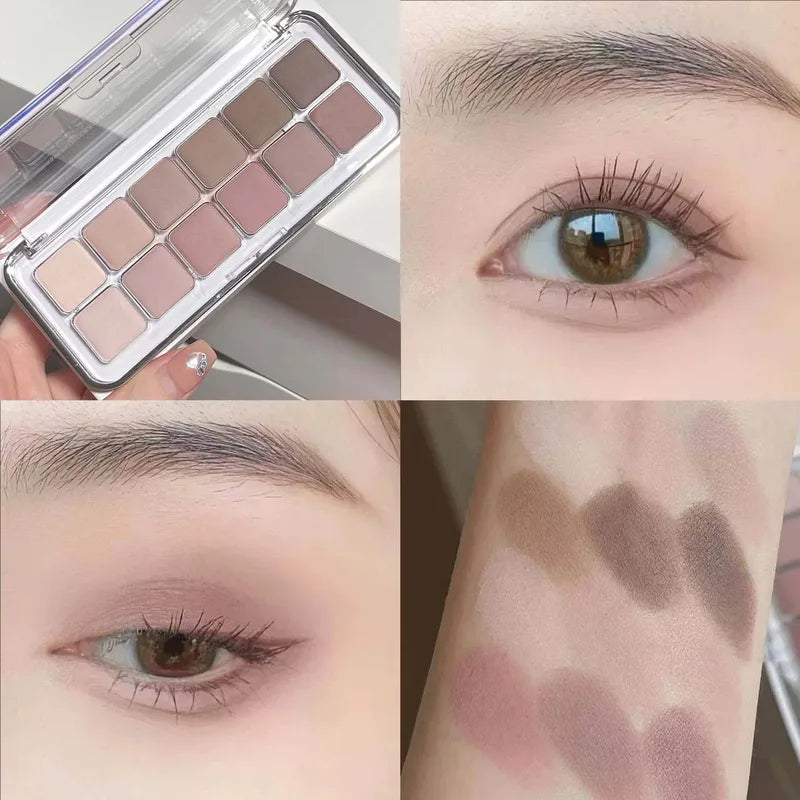 12-Color Eyeshadow Palette with Matte & Shimmer Shades for Daily Makeup