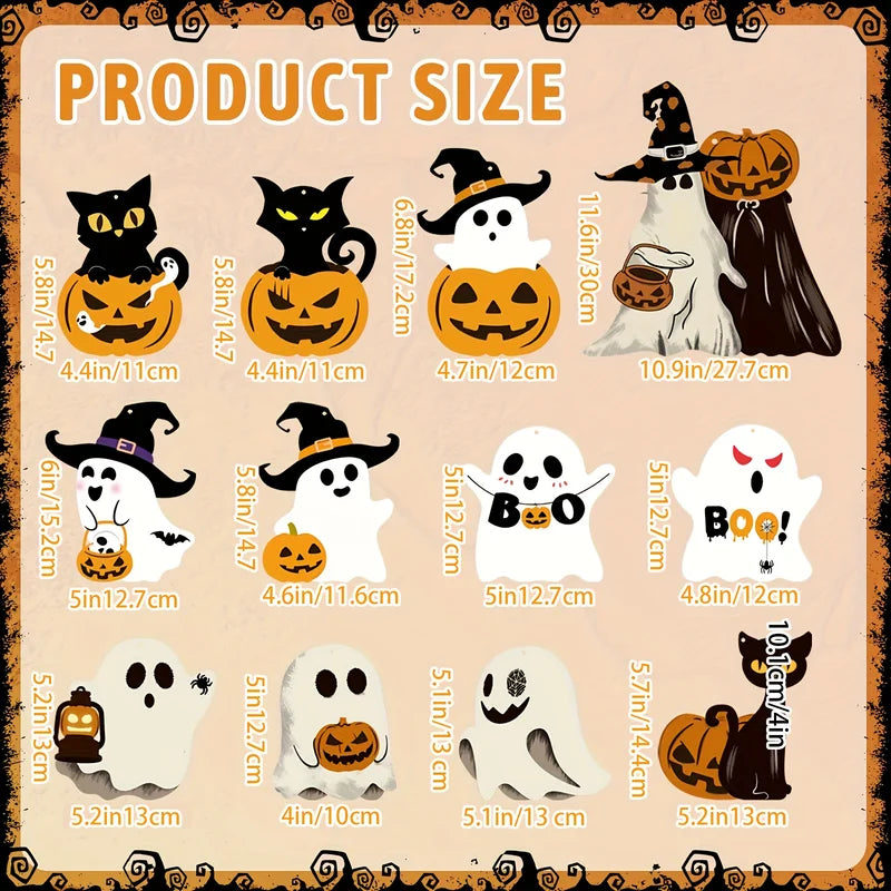 12 Cute Paper Halloween Ghost Decorations - Seasonal Holiday Decor