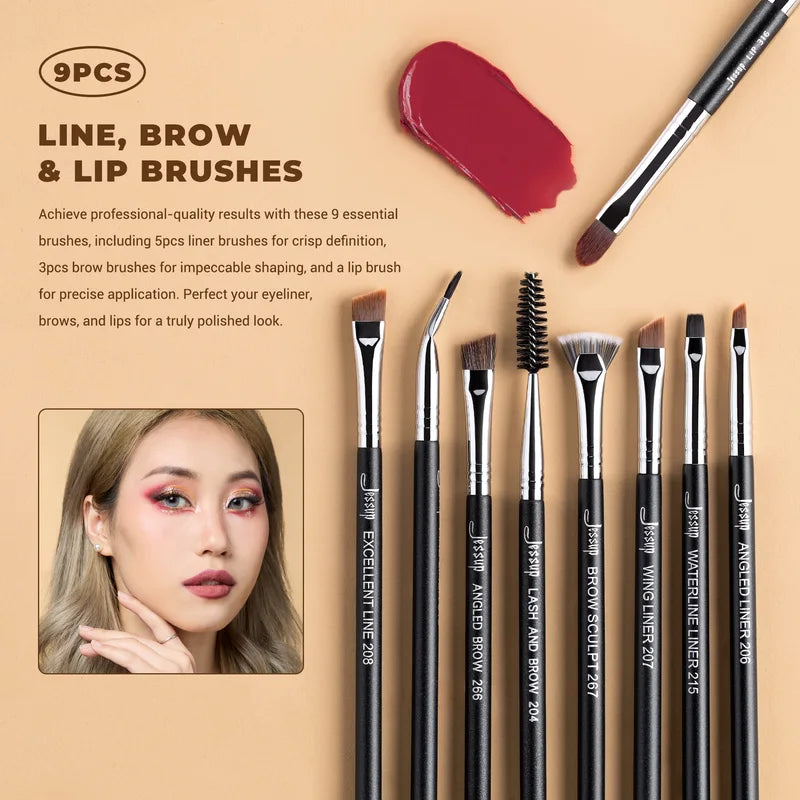 Professional 35-Piece Makeup Brush Set with Synthetic Labelling for Face & Eyes