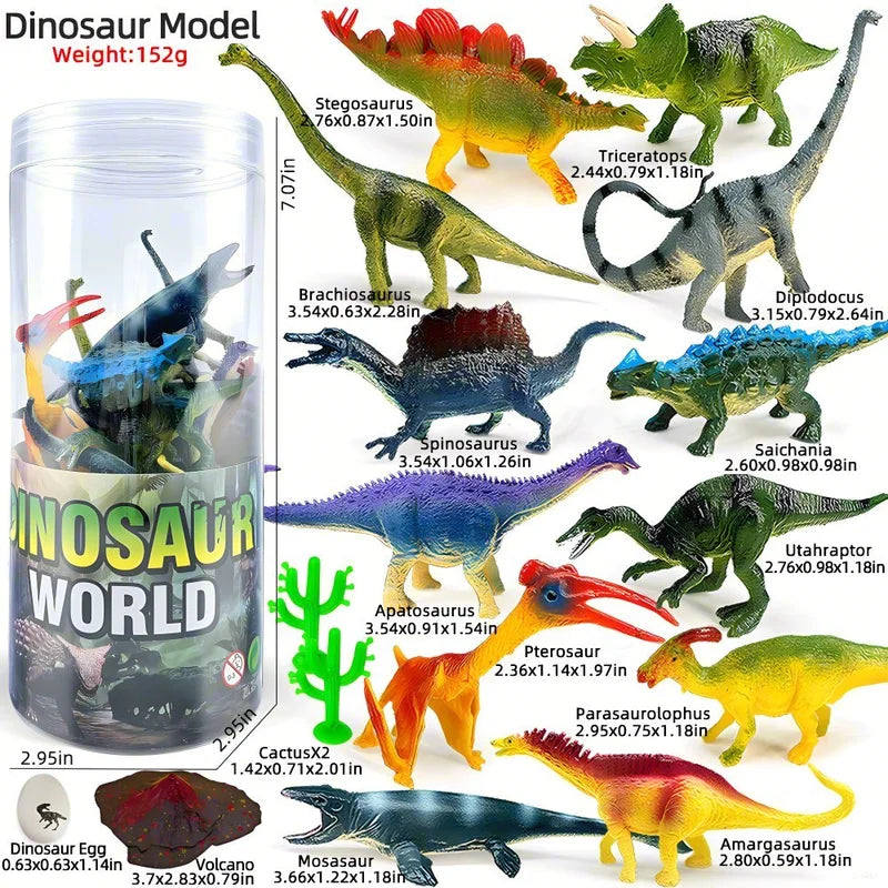 Miniature Animal Action Figures Set - Dinosaur, Lion, Shark, Horse, Zoo Toys for Kids
