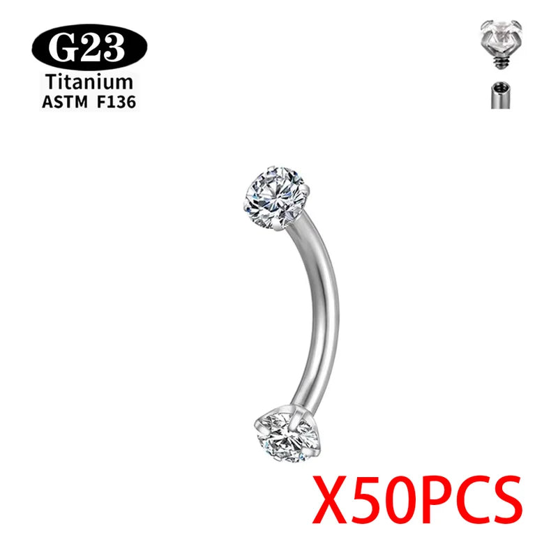Titanium Piercing Set ASTM F136 G23 Lip Nose Eyebrow Septum Cartilage Jewelry