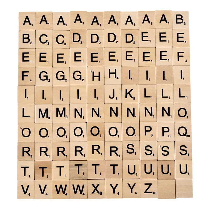 Wooden Letter Tiles Set - Educational Alphabet & Number Blocks 18x20mm