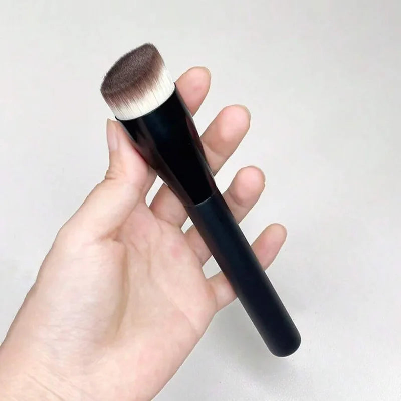Angled Foundation Makeup Brush Set - Synthetic Liquid & Powder Blending Tools - 10pcs